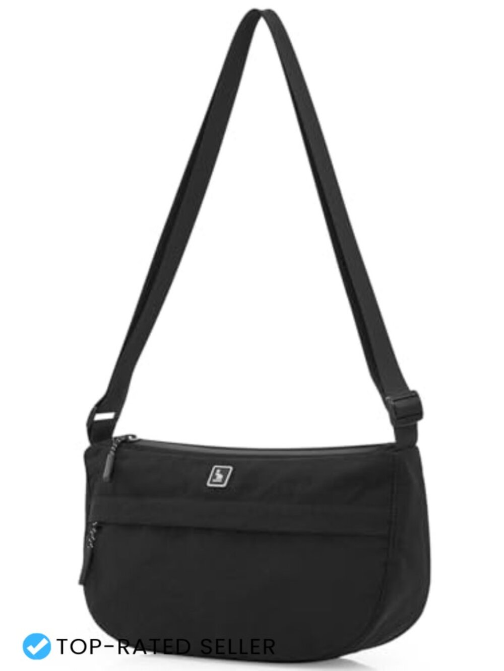 Nylon Crossbody Bag Lightweight Crescent Shoulder Bag Waterproof Zippers
